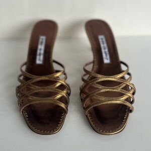 Manolo Blahnik Copper Kitten Heels